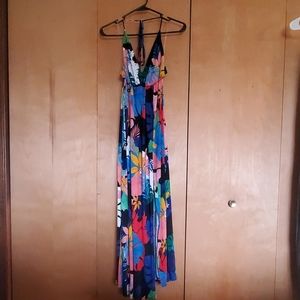 Colorful halter maxi dress